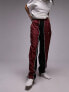 Topshop co-ord sporty shell cuffed tracksuit bottoms in burgundy