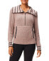 Nic+Zoe Stripe Detail Zip Front Sweater Women's