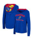 Фото #4 товара Women's Royal Kansas Jayhawks Catalina Hoodie Long Sleeve T-Shirt