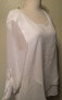 Alfani Women's Layered Blouse Long Sleeve White Size10