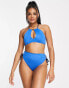 Nike Swimming – Knapper Bikinislip mit hohem Bund in Blau