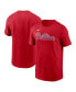 Фото #1 товара Men's Red Philadelphia Phillies Fuse Wordmark T-shirt