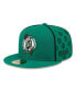 Фото #1 товара Men's Kelly Green Boston Celtics Piped and Flocked 59Fifty Fitted Hat