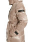 ფოტო #4 პროდუქტის Karl Lagerfeld Womens Shine Hooded Short Belted Puffer Coat