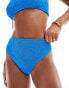 Фото #1 товара ASOS DESIGN Amy crinkle high leg high waist bikini bottom in blue