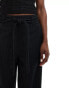 ASOS DESIGN tailored relaxed trouser with tie waist detail in ink stripe