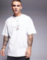 Фото #1 товара HUGO Red x Les Benjamins oversized t-shirt in white with swan logo print