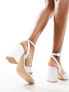 Be Mine Bridal Snuggle plisse block heeled sandals in ivory