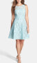 Фото #3 товара Taylor 191654 Womens Floral Lace Sleeveless Fit & Flare Dress Blue Size 10