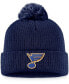 Фото #2 товара Men's Navy St. Louis Blues Core Primary Logo Cuffed Knit Hat with Pom