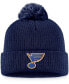 ფოტო #2 პროდუქტის Men's Navy St. Louis Blues Core Primary Logo Cuffed Knit Hat with Pom