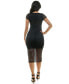 ფოტო #2 პროდუქტის Women's Short Sleeve Midi Fishnet Crochet Dress