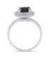 Black and White Diamond (1 5/8 ct. t.w.) Double Halo Engagement Ring in 14k White Gold