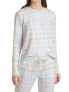Sol Angeles Women's Gingham Cropped Sweatshirt in Gingham Ging Multi Size Small