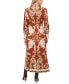 Фото #2 товара Women's Paisley Tie-Waist Maxi Shirtdress