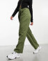 ASOS DESIGN seamed high waist trousers in olive Зеленый, 32 - фото #6