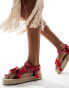 Фото #2 товара Arizona Loves Trekky raffia bandana print sandals in red