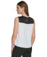 Women's Mixed-Media Colorblocked Sleeveless Top