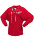 Фото #2 товара Women's Red Detroit Red Wings Jersey Lace-Up V-Neck Long Sleeve Hoodie T-shirt