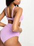 Фото #3 товара Peek & Beau Fuller Bust Exclusive underwire rib bikini top in lilac
