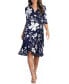 Women's Flirty Flounce Midi Wrap Dress with 3/4 Sleeves