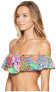 Фото #2 товара Trina Turk 262023 Women's Off Shoulder Ruffle Bandeau Bikini Top Swimwear Size 8