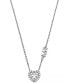 Delicate silver necklace with Pavé Heart zircons MKC1520AN040