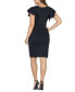 ფოტო #2 პროდუქტის Women's V-neck Ruffle Sleeve Knee Length Dress