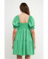 Women's Classic Sweetheart Tiered Mini with Puff Sleeves Dress