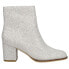 Фото #1 товара Corkys Razzle Dazzle Glitter Round Toe Zippered Booties Womens White Casual Boot