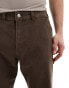 Фото #3 товара Abercrombie & Fitch workwear athletic loose fit garment dyed trousers in brown