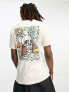 Vans unisex zoned out back print t-shirt in cream