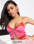 Фото #1 товара ASYOU contrast lace bust cup cami co-ord in pink