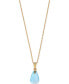 Фото #1 товара Macy's blue Topaz Briolette 18" Pendant Necklace (4 ct. t.w.) in 14k Gold (Also in Peridot & Citrine)