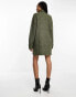 Фото #4 товара ASOS DESIGN Tall knitted jumper mini dress with high neck in khaki