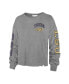 Women's '47 Heathered Gray LSU Tigers Ultra Max Parkway Long Sleeve Cropped T-shirt