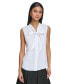 ფოტო #1 პროდუქტის Women's Tie-Neck Sleeveless Blouse