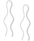 ფოტო #5 პროდუქტის Silver-Tone Wavy Threader Earrings