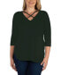 Фото #1 товара Women's Plus Size Criss Cross Detail Tunic Top