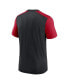 Men's Heathered Black, Heathered Red Atlanta Falcons Color Block Team Name T-shirt