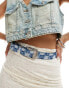 Madein. embellished western denim belt in blue