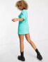 Фото #2 товара Il Sarto oversized logo t-shirt dress in bright green