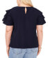 ფოტო #2 პროდუქტის Plus Size Crewneck Tiered Ruffle Sleeve Top