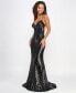 ფოტო #3 პროდუქტის Juniors' Sequined Strappy-Back Evening Gown