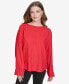 ფოტო #1 პროდუქტის Women's Textured Dolman-Sleeve Cuffed Blouse