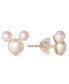 ფოტო #1 პროდუქტის Children's Cultured Freshwater Pearl Mouse Stud Earrings in 14k Gold