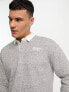 Фото #3 товара Hollister varsity logo relaxed fit rugby polo in grey marl