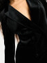 Фото #5 товара Miss Selfridge Petite going out velvet blazer dress in black