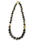 Фото #1 товара Michael Gabriel Designs black Dahlia Tibetan Agate Beads and Genuine Pearl Necklace