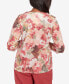 ფოტო #2 პროდუქტის Sedona Sky Women's Watercolor Knotted Neck Floral Top
